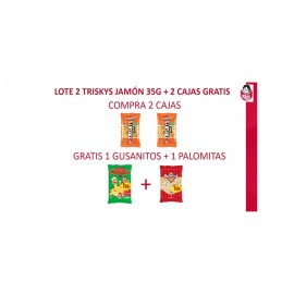 LOTE 1. 2 TRISKYS JAMON 35GR.+ 2 CAJAS GRATIS.