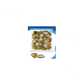 BOMBON CORAZON CHOCOLATE ORO-PLATA 1KG.140APROX